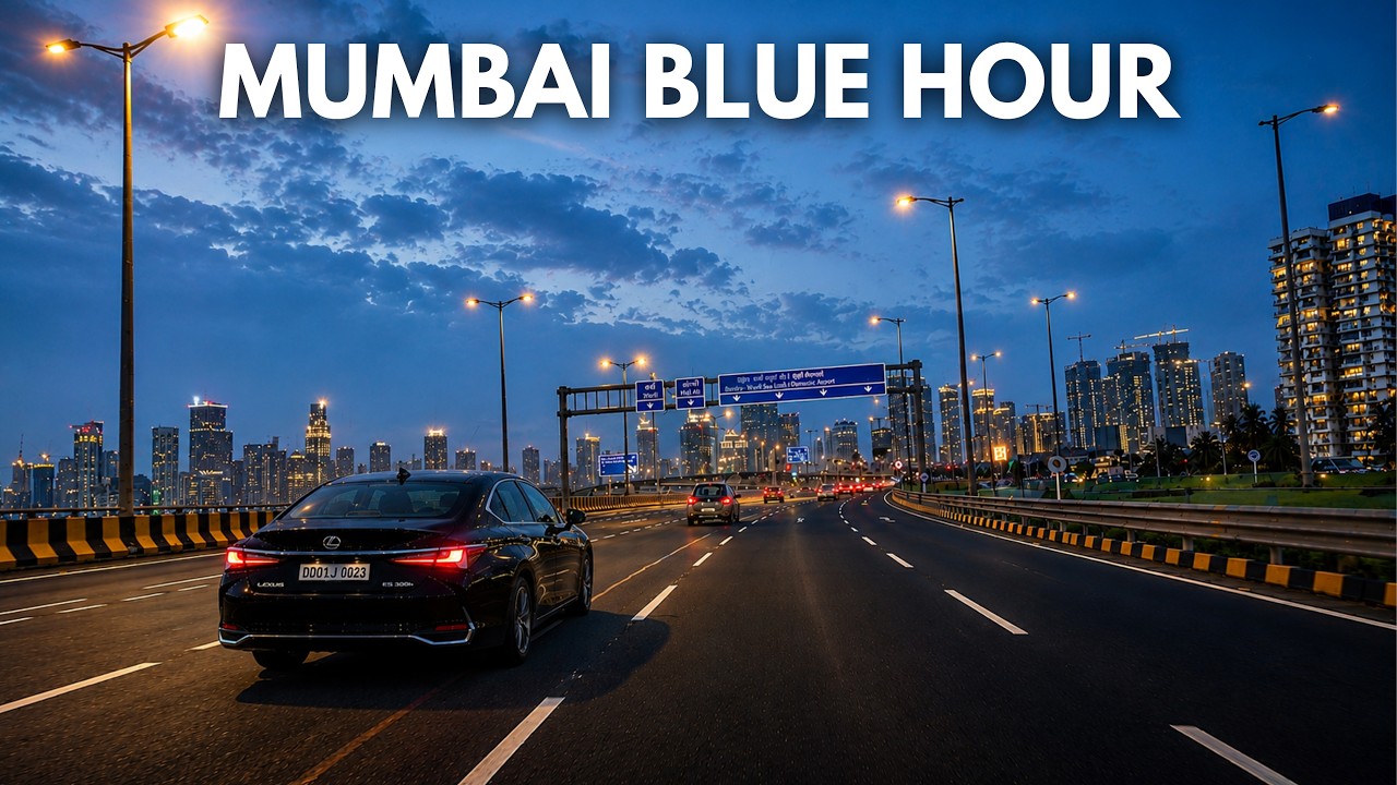 This Is How Mumbai Looks at Blue Hour | Coastal Road Drive | 4K HDR