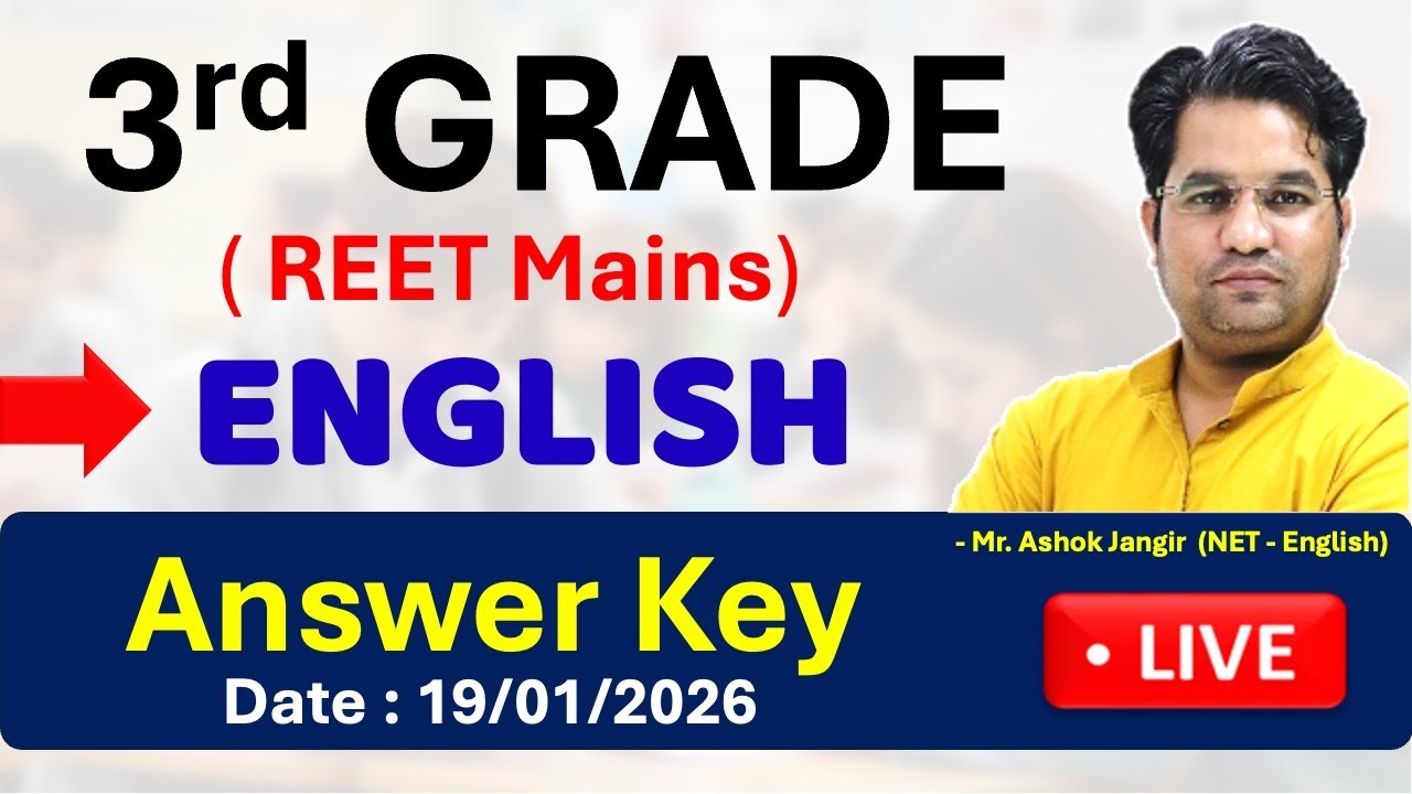 REET Mains English Answer Key 2026 | Paper Solution & Detailed Analysis | English Cut Off, Ashok Sir