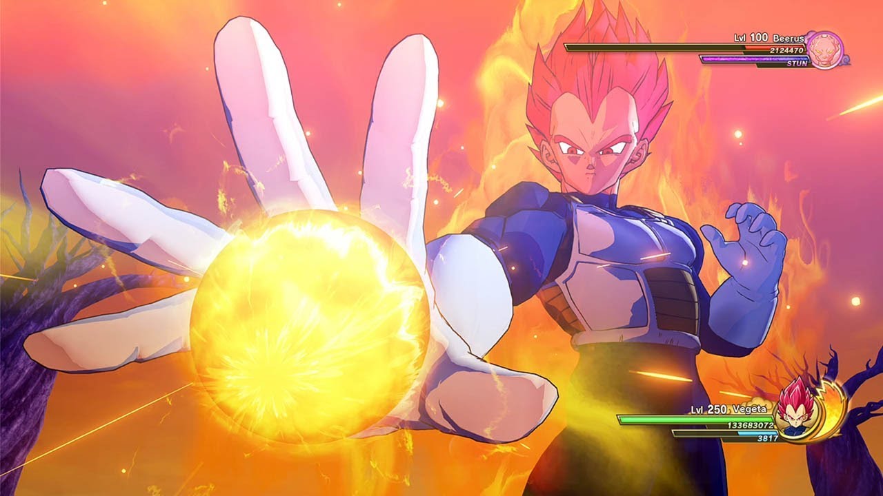 Dragon Ball Z KAKAROT - Super Saiyan God VEGETA defeats Beerus (A New Power Awakens DLC) @ 1440p ✔