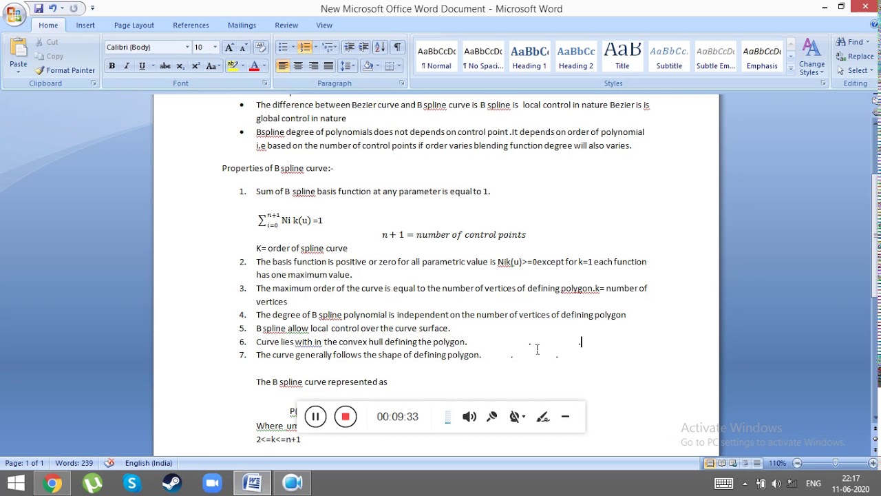 B spline curve