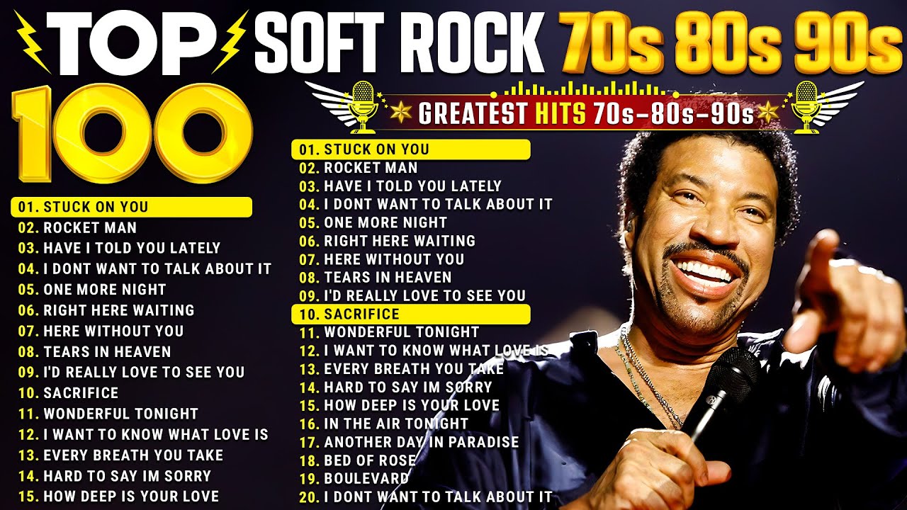 Lionel Richie, Phil Collins, Chicago, Bee Gees, Michael Bolton 📀 Top 100 Soft Rock Songs Of All Time