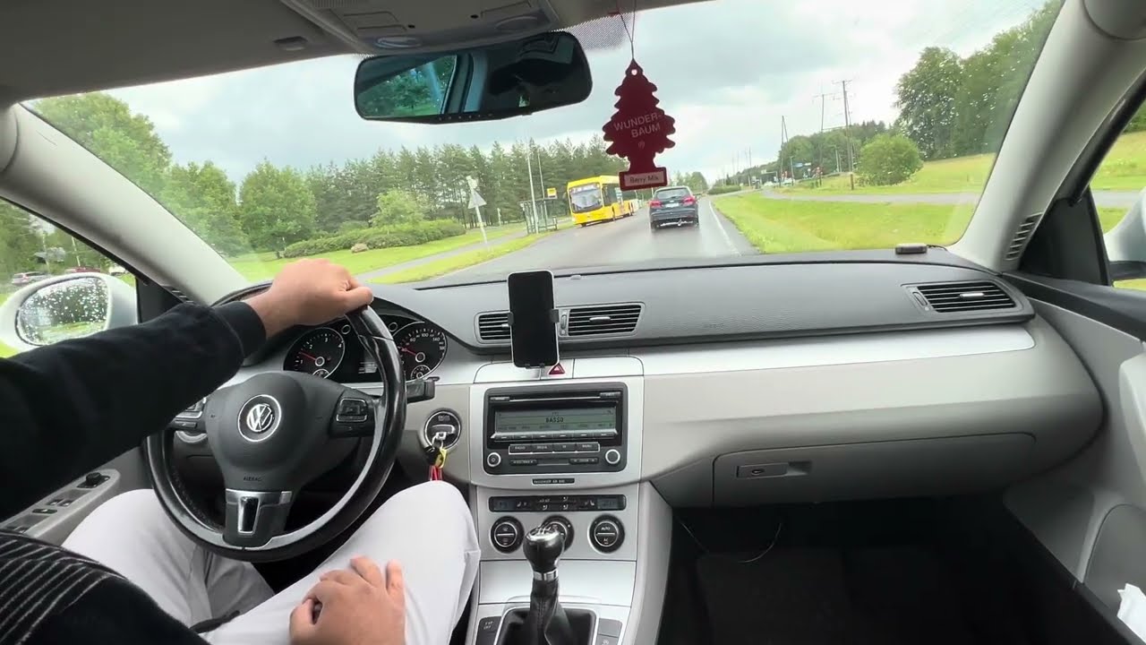Vw passat b6 2.0 2009[ heavy rain drive ASMR]
