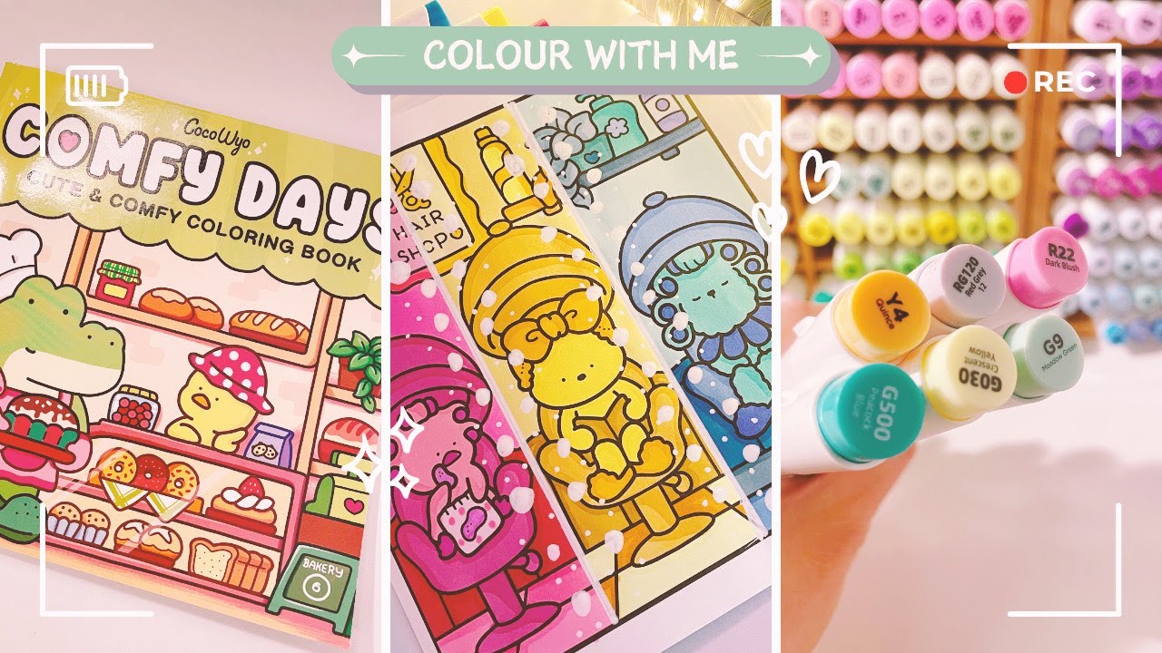 Color with Me: Hair Salon | Coco Wyo Coloring Book | Ohuhu Markers +more | ASMR Colouring Video 🎧