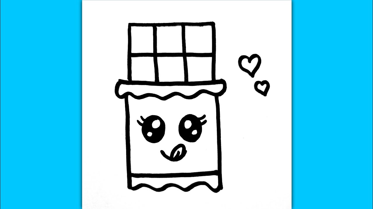 Very Easy Cute Chocolate Drawing Step by Step