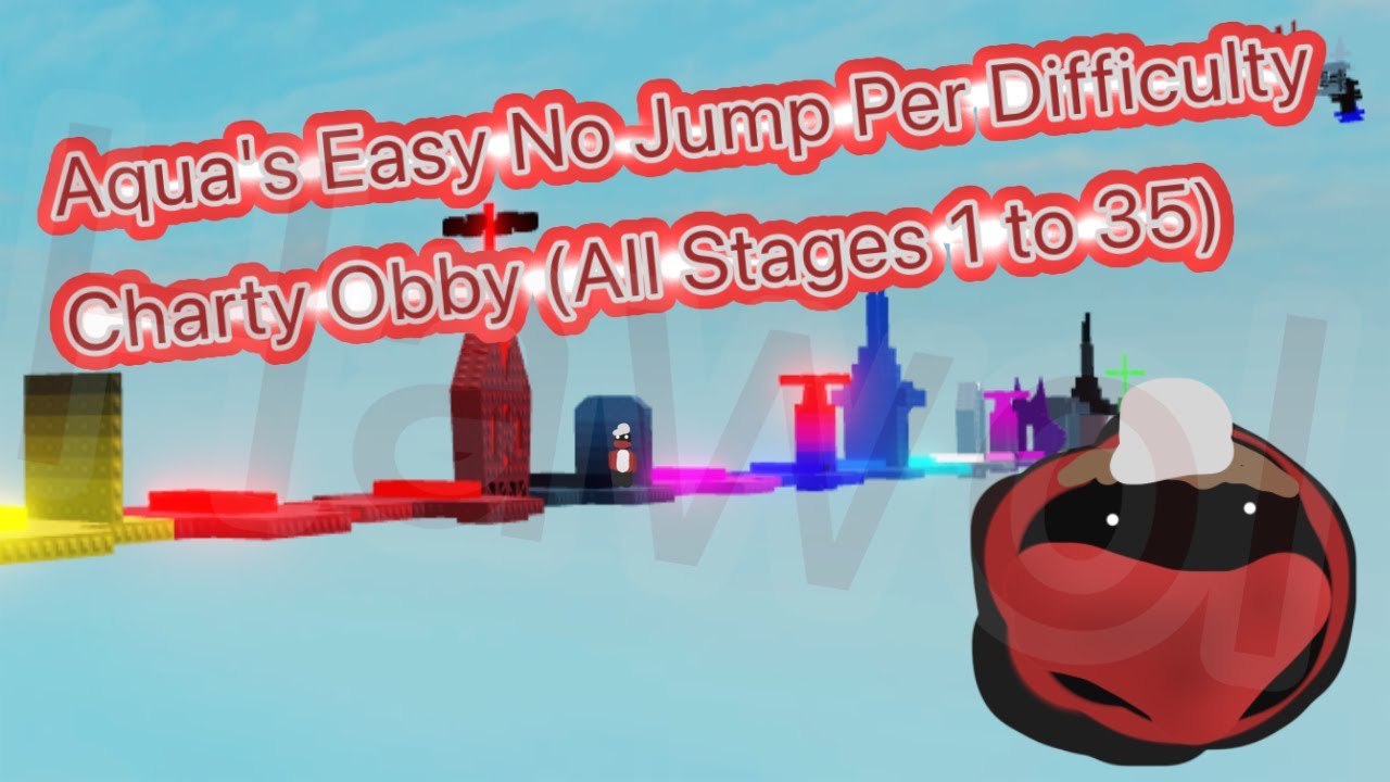 Aqua's Easy No Jump Per Difficulty Chart Obby (All Stages 1 to 35)