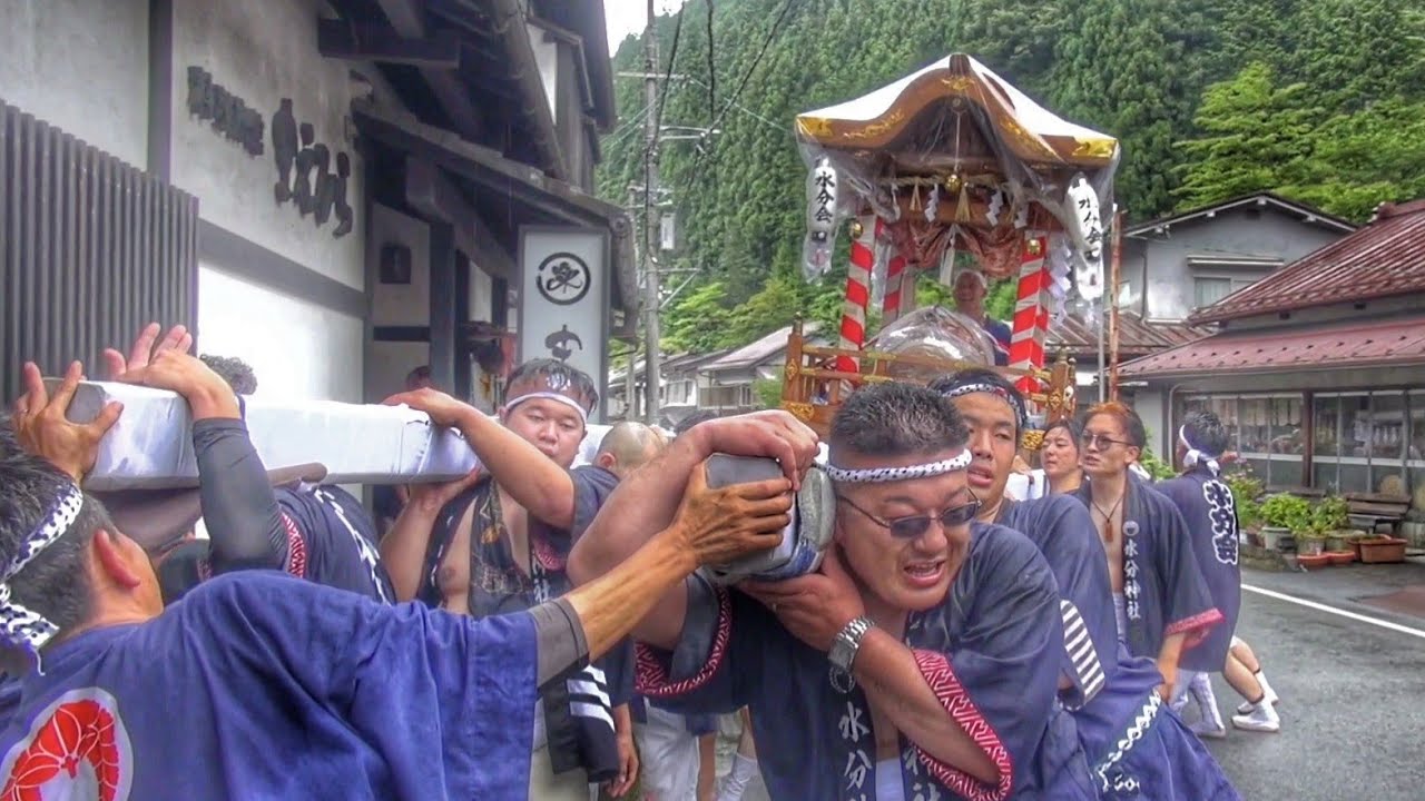 2023.7.01 天水分神社 夏祭り 町練り(水分会 神輿·花車) 奈良県吉野郡 天川村
