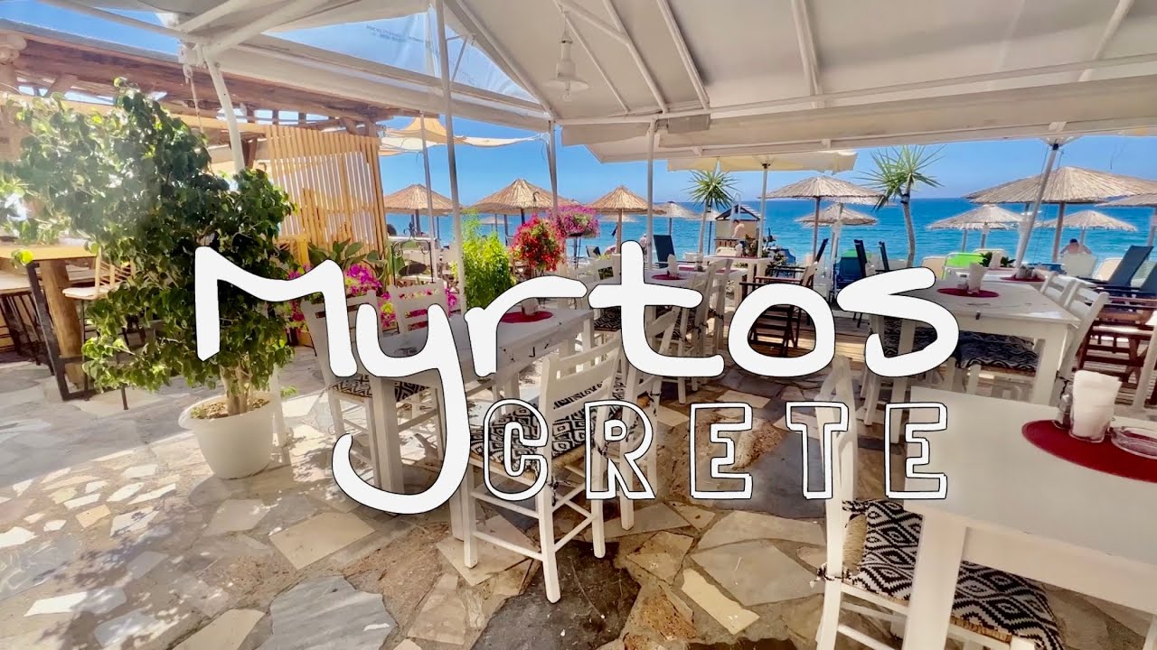 Myrtos village Ierapetra Lassithi Crete Greece 4K