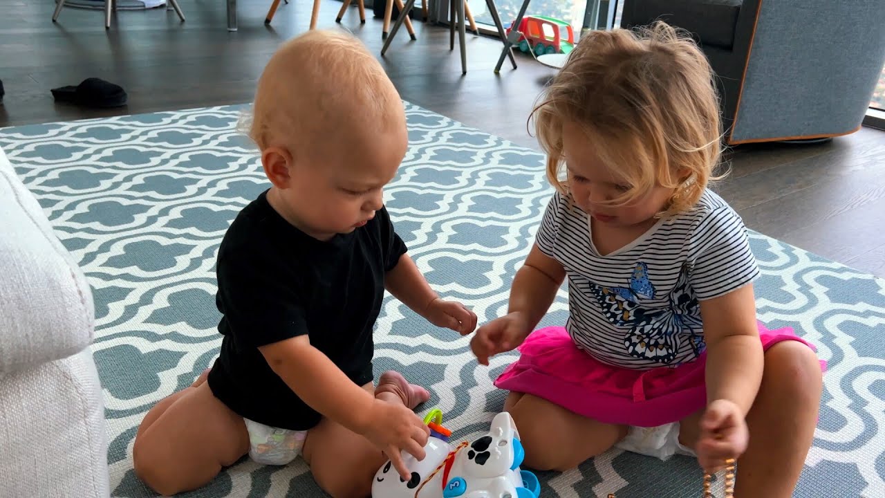 The adorable brother and sister, David and Naomi, started their day early when David woke up and gen