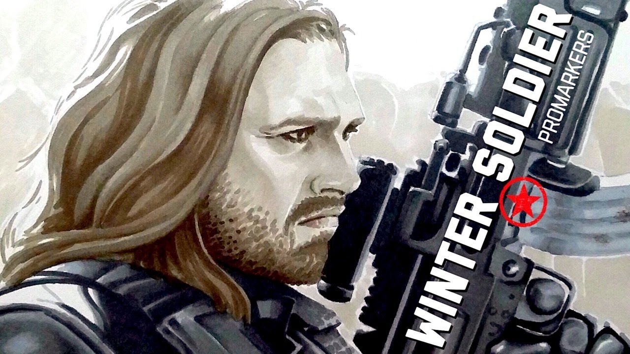 Drawing Winter Soldier with gray markers // Promarker tutorial