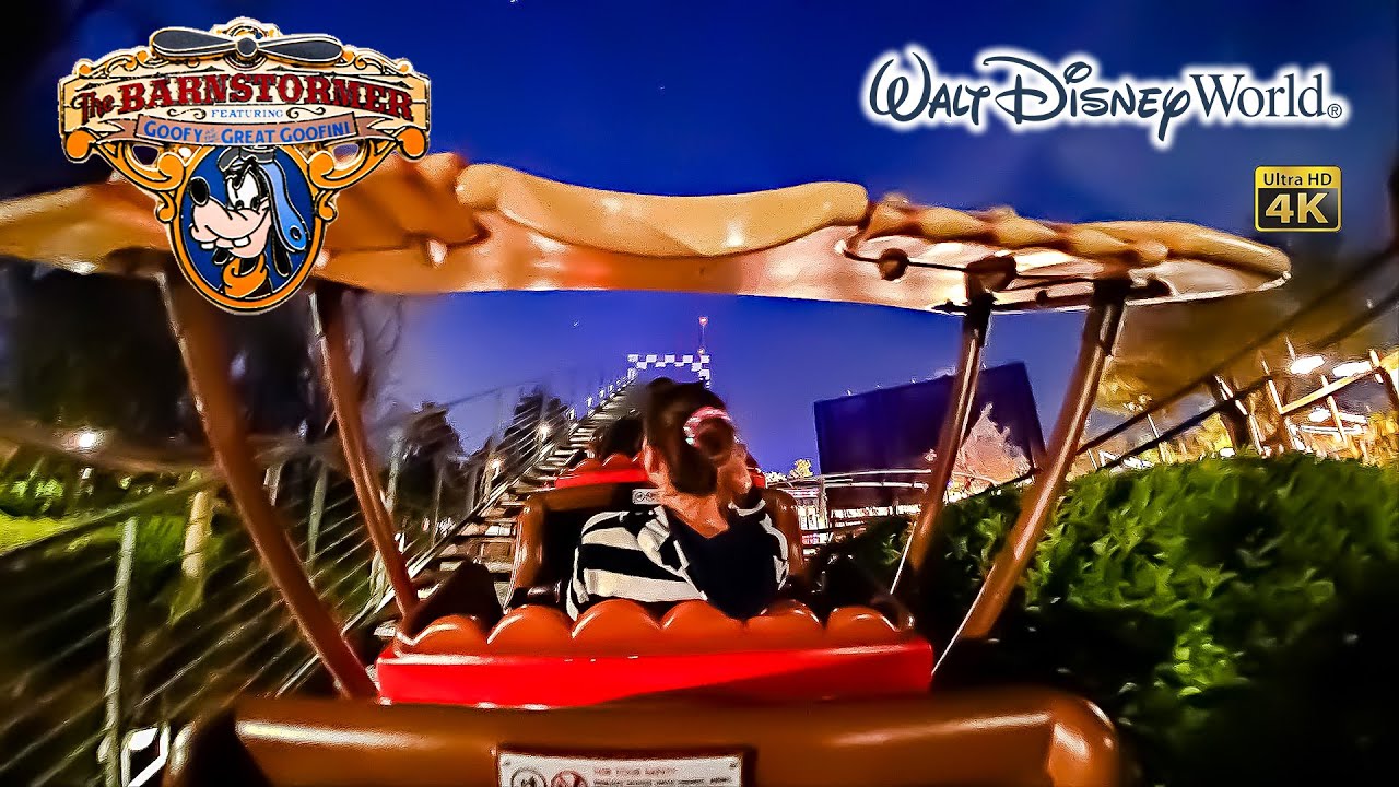 The Barnstormer Roller Coaster at Night On Ride Low Light 4K POV Walt Disney World 2025 03 02