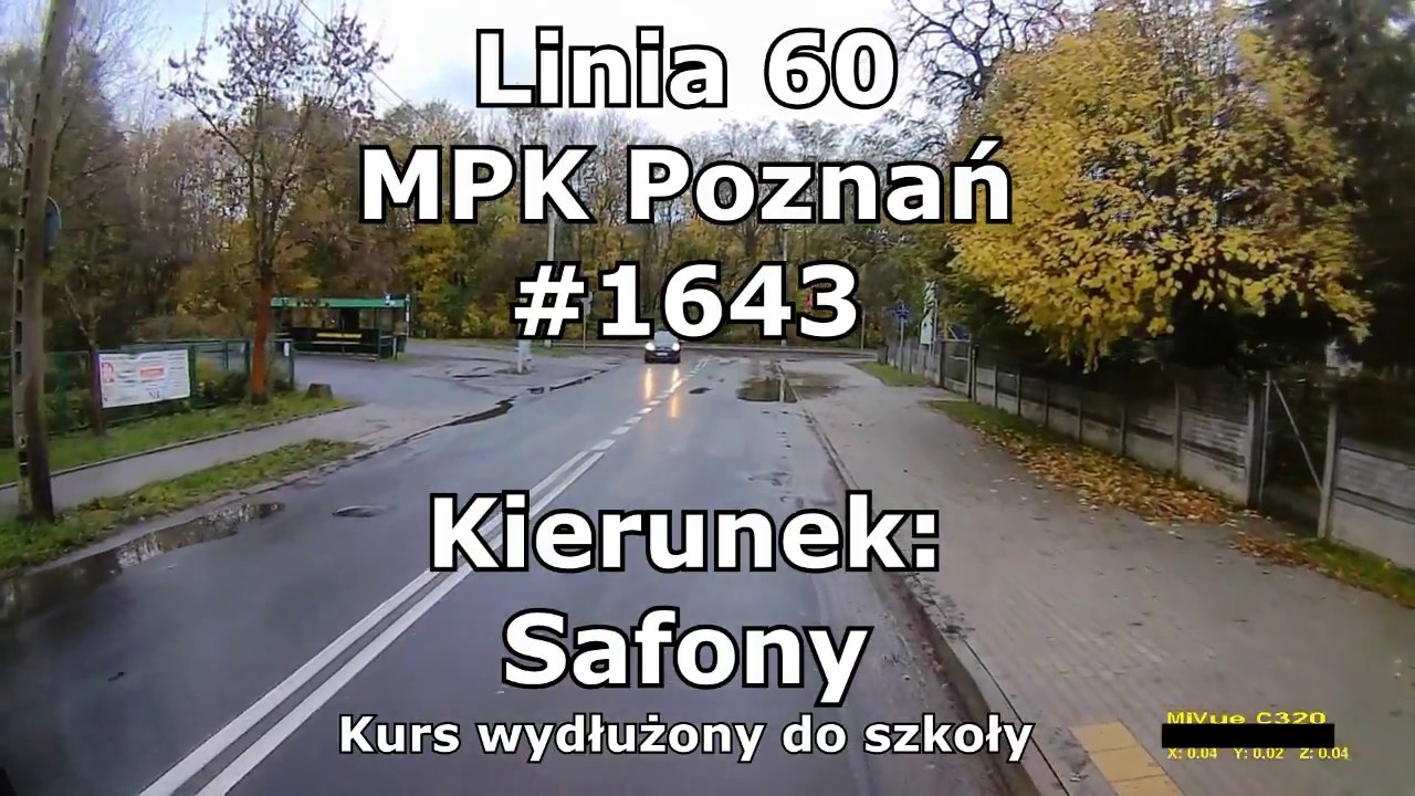 Linia 60(160)(Kurs szkolny) MPK Poznań #1643 Strzeszyn - Safony