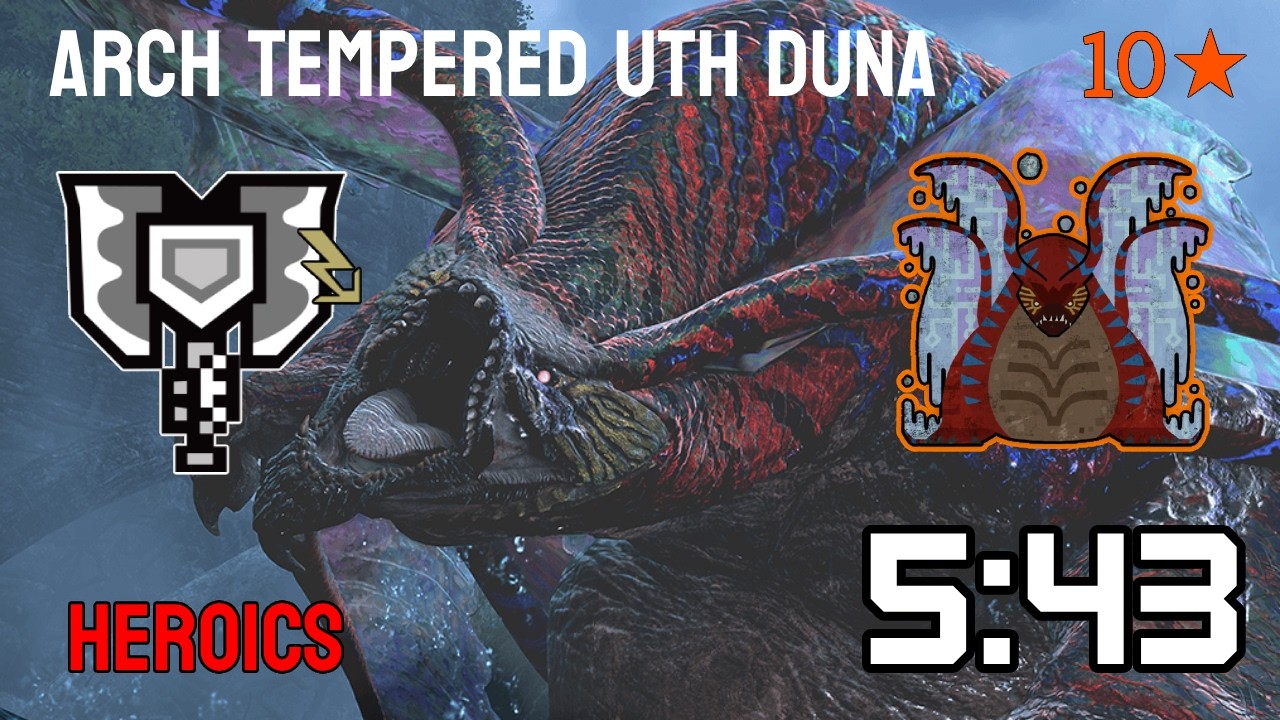 Monster Hunter Wilds - Arch Tempered Uth Duna  10★ 5✦ VS Charge Blade 05'43''31 (Heroics)
