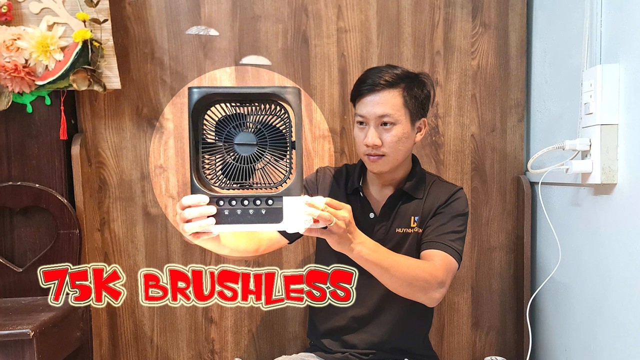 Quạt điều hòa 75k trên shopee là quạt có chổi than hay không, mời các anh em xem video nhé