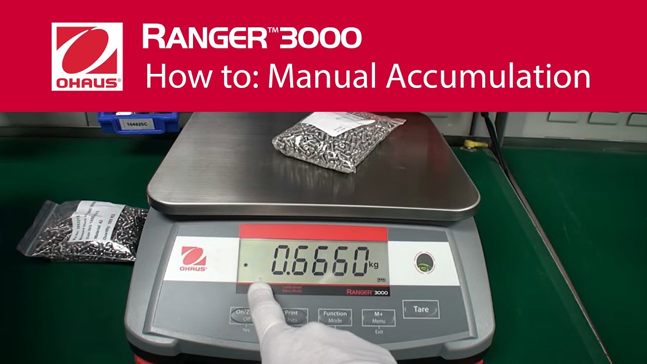 How to: Manual Accumulation - OHAUS Ranger™ 3000 Industrial Bench Scales