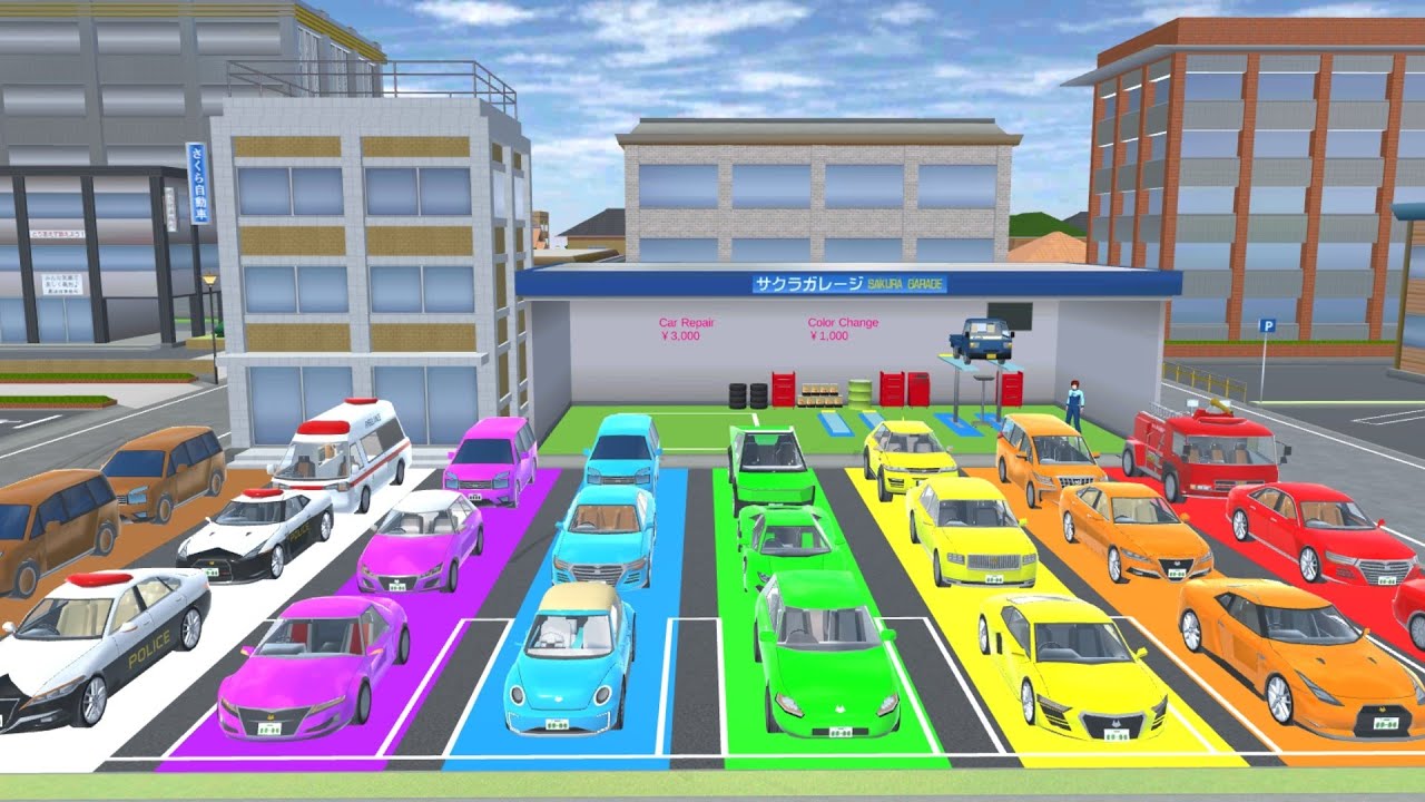 ALL RAINBOW SUPER CARS COLLECTION 🌈😱✅ AT NEAR CAR SHOP 😱🤯||SAKURASCHOOLSIMULATOR#part 1