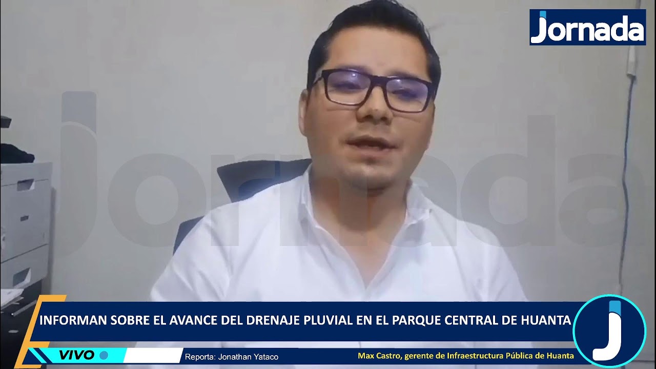 DESDE HUANTA. Informan sobre le avance del drenaje pluvial en el parque central de Huanta
