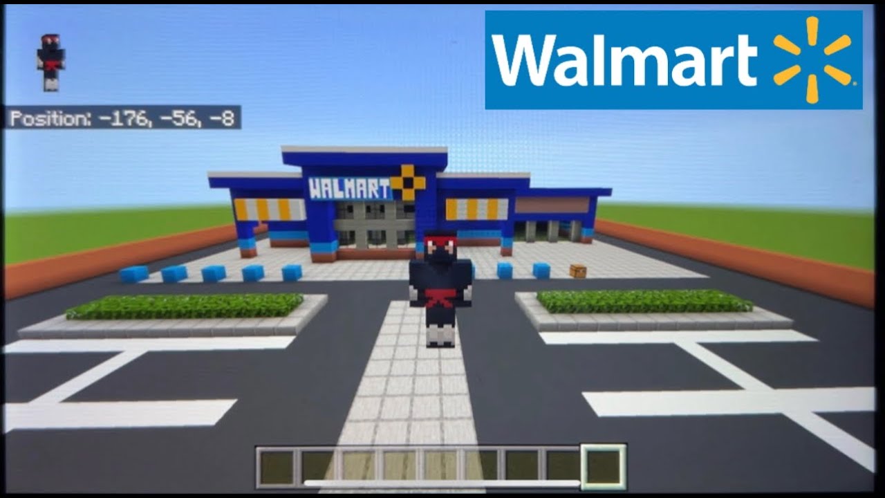Minecraft Tutorial: How To Build A Walmart (Store) Part 1 “Outside” w/ Ninja Master Gamer