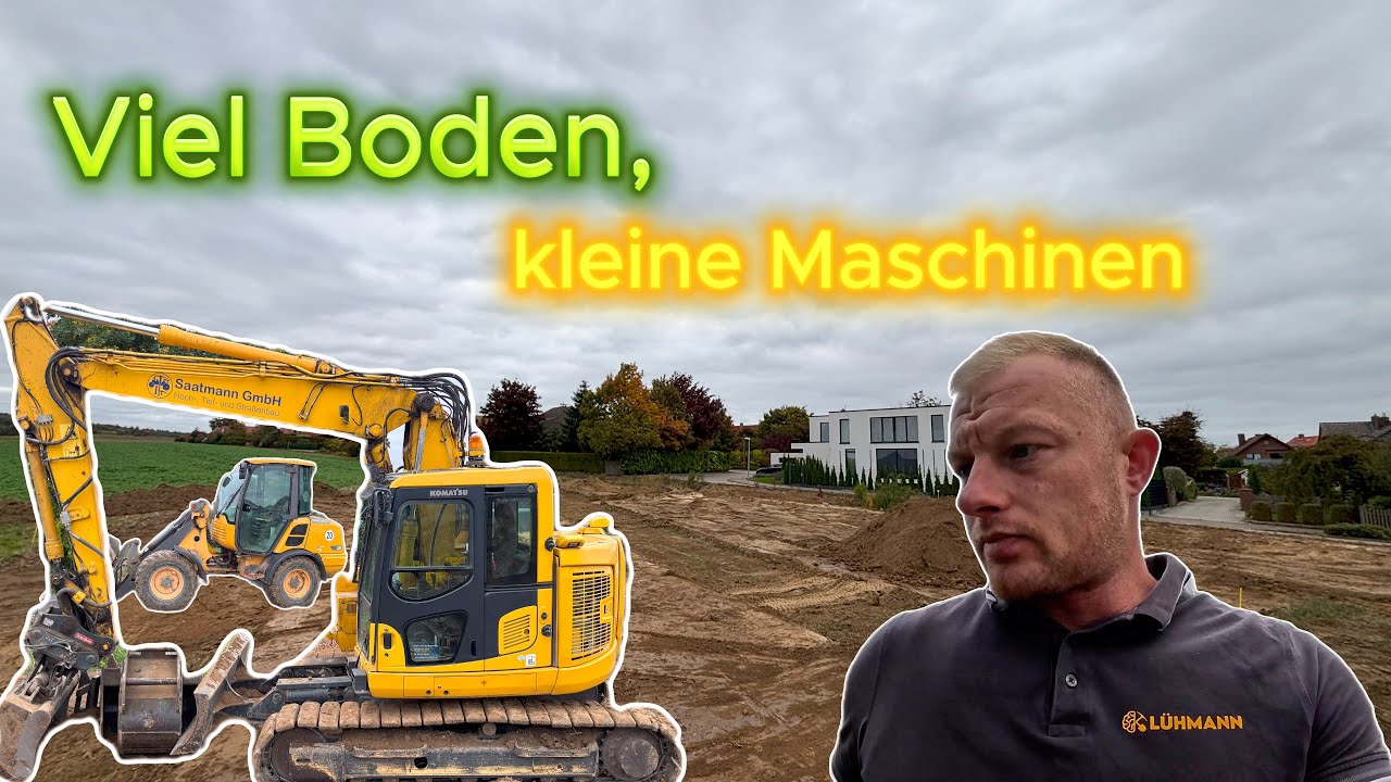 Oberboden entfernt und Betonrohre für eine Überfahrt gelegt