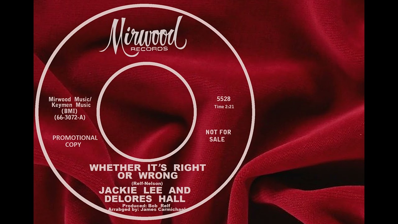 SOUL - Jackie Lee & Delores Hall - Whether It's Right Or Wrong - NEW
