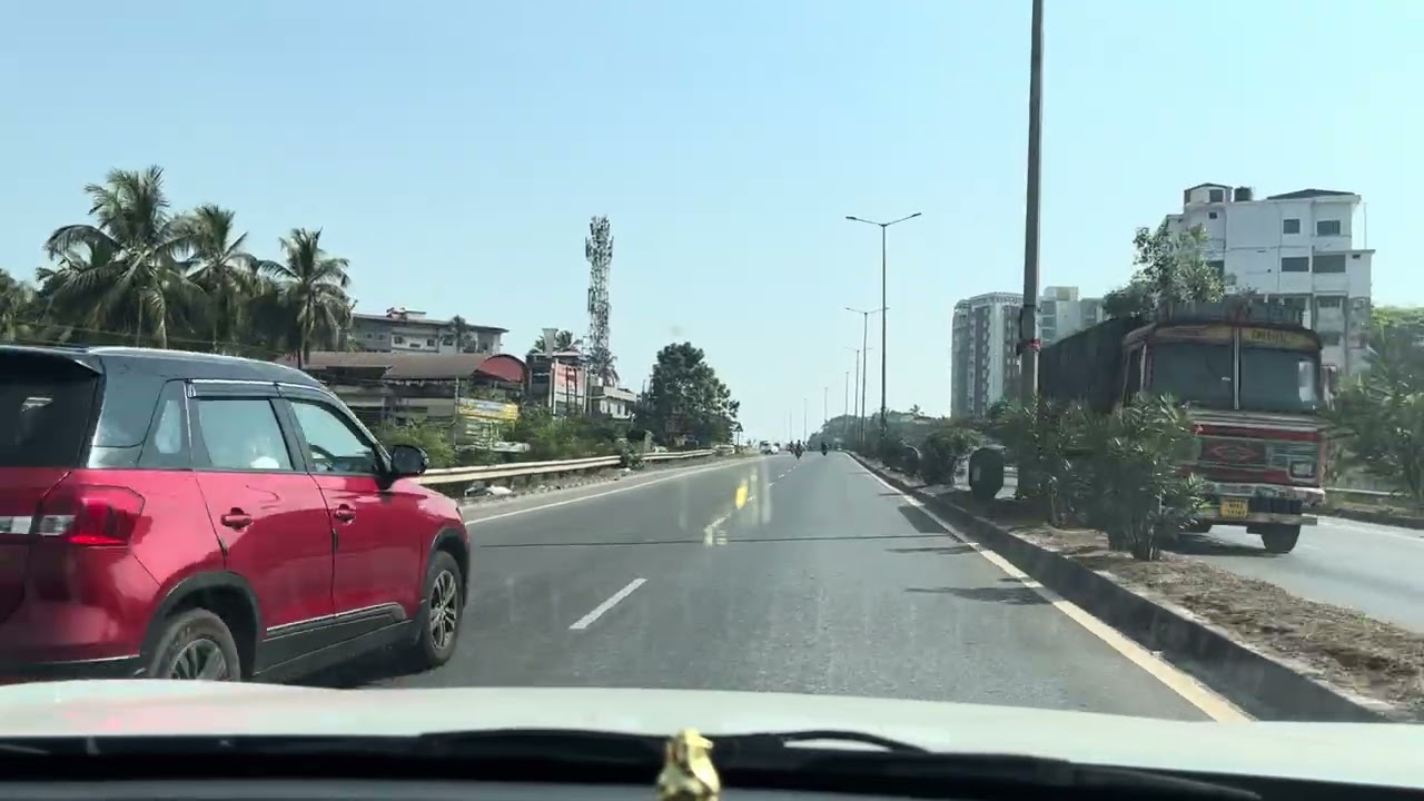 KPT Junction to Thokkottu: Highway drive through Mangalore city