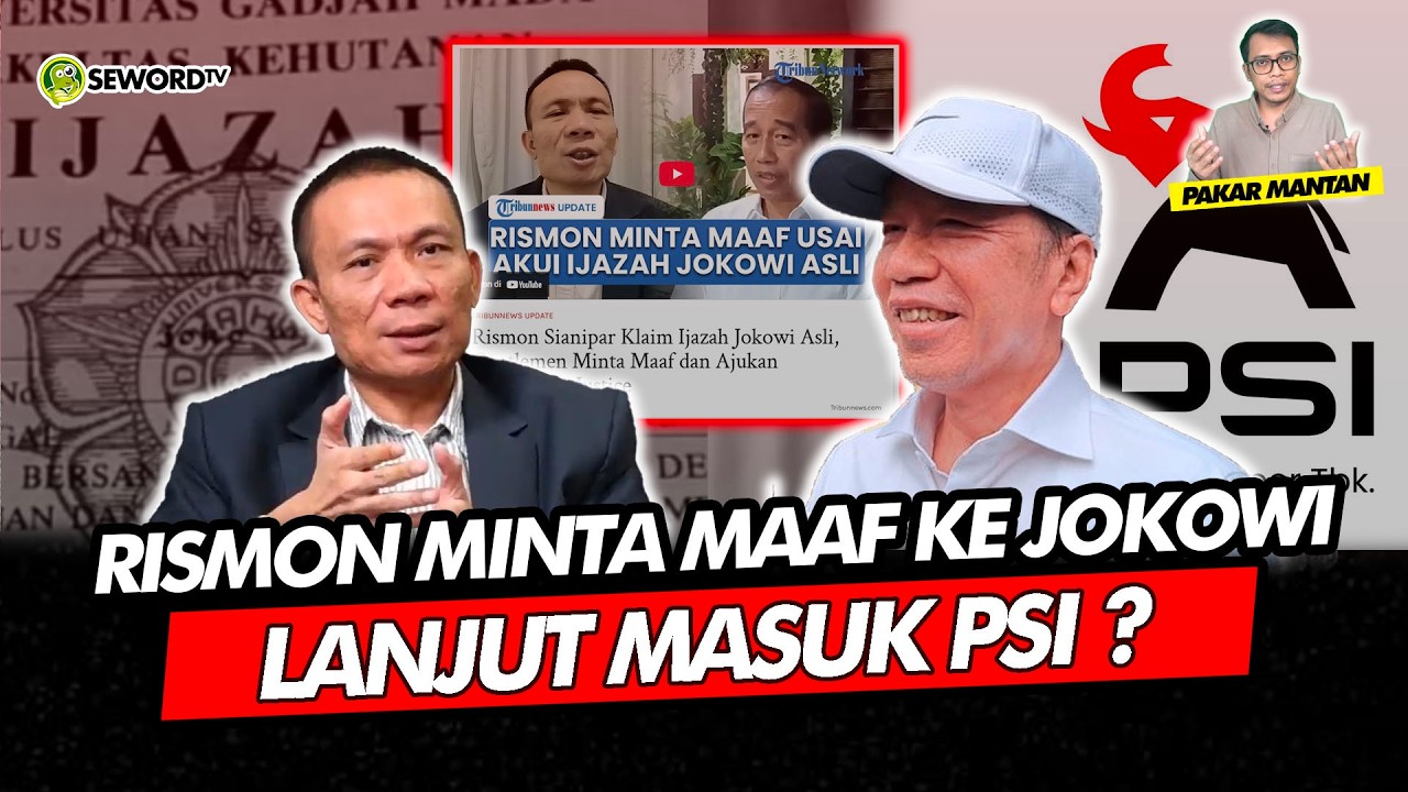 Alifurrahman: RISMON MINTA MAAF KE JOKOWI, LANJUT MASUK PSI ?