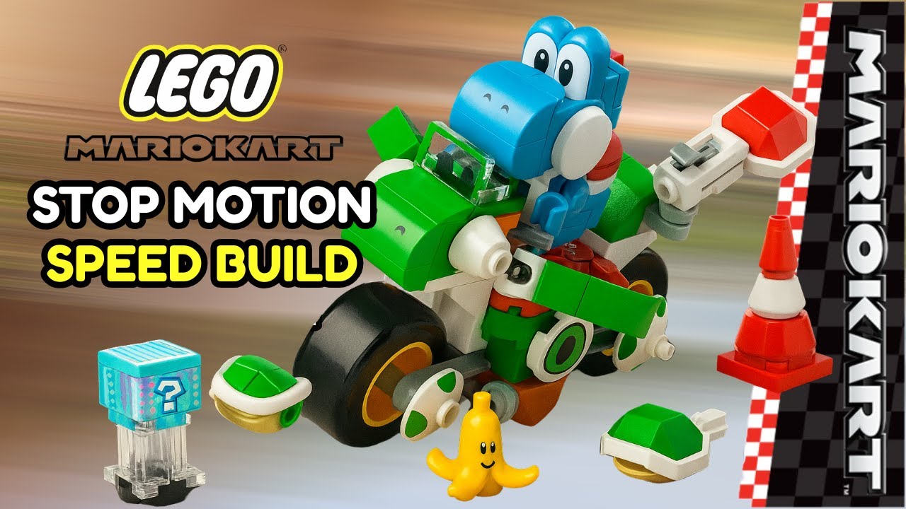 LEGO Mario Kart Yoshi Bike &ndash; Epic Stop Motion Speed Build! 🔥