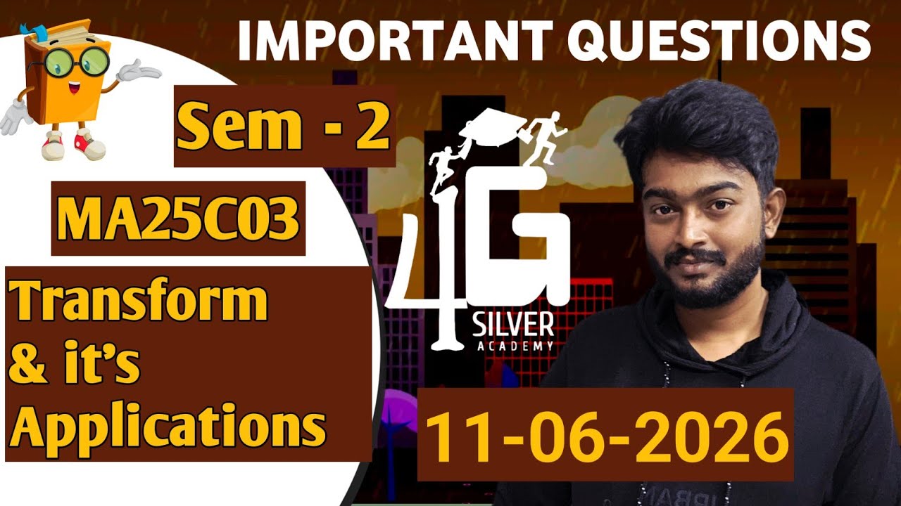 Transforms and it's Applications Important Questions MA25C03 Sem 2 11/06/2026 