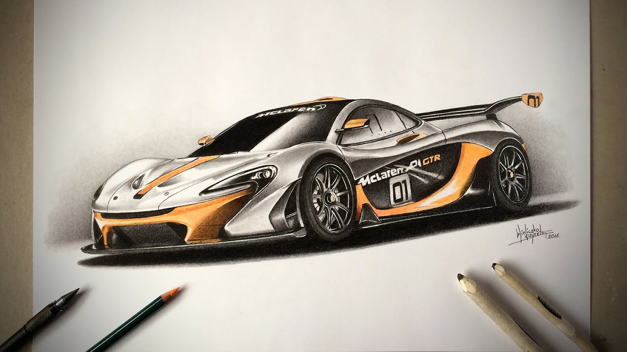 McLaren P1 GTR  SPEED DRAWING by DRAWING MASTER
