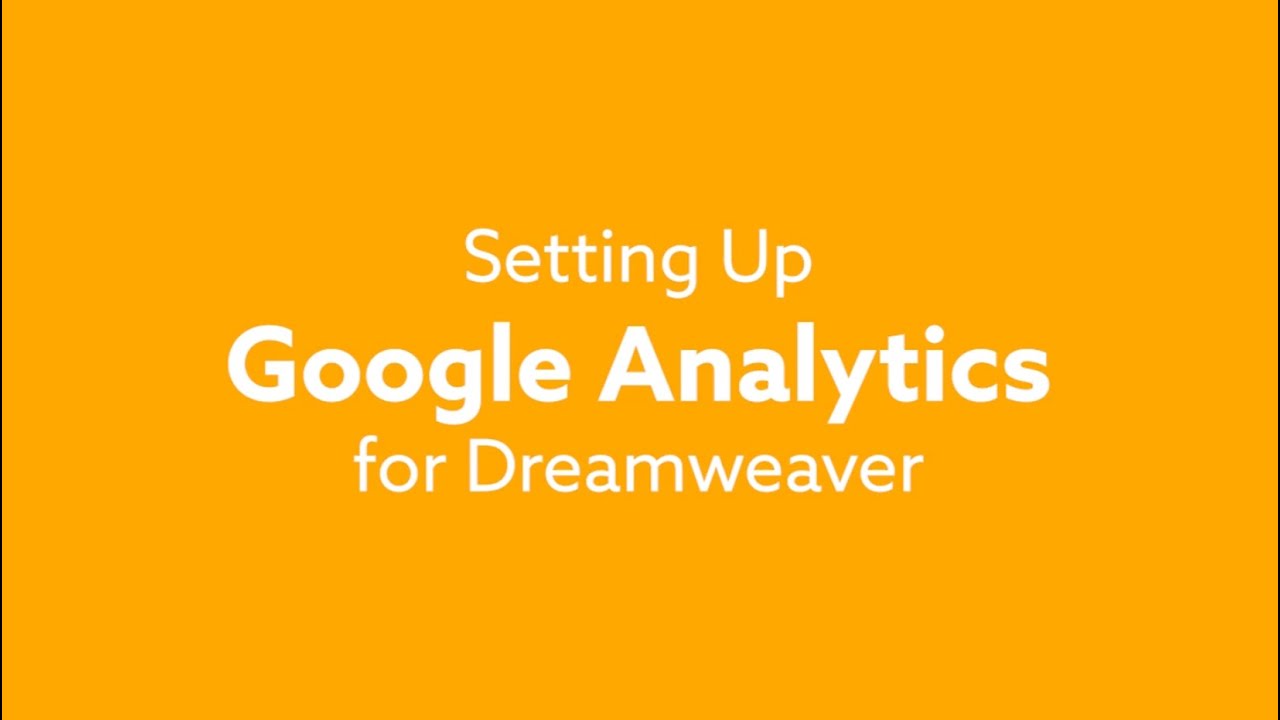 Google Analytics for Dreamweaver