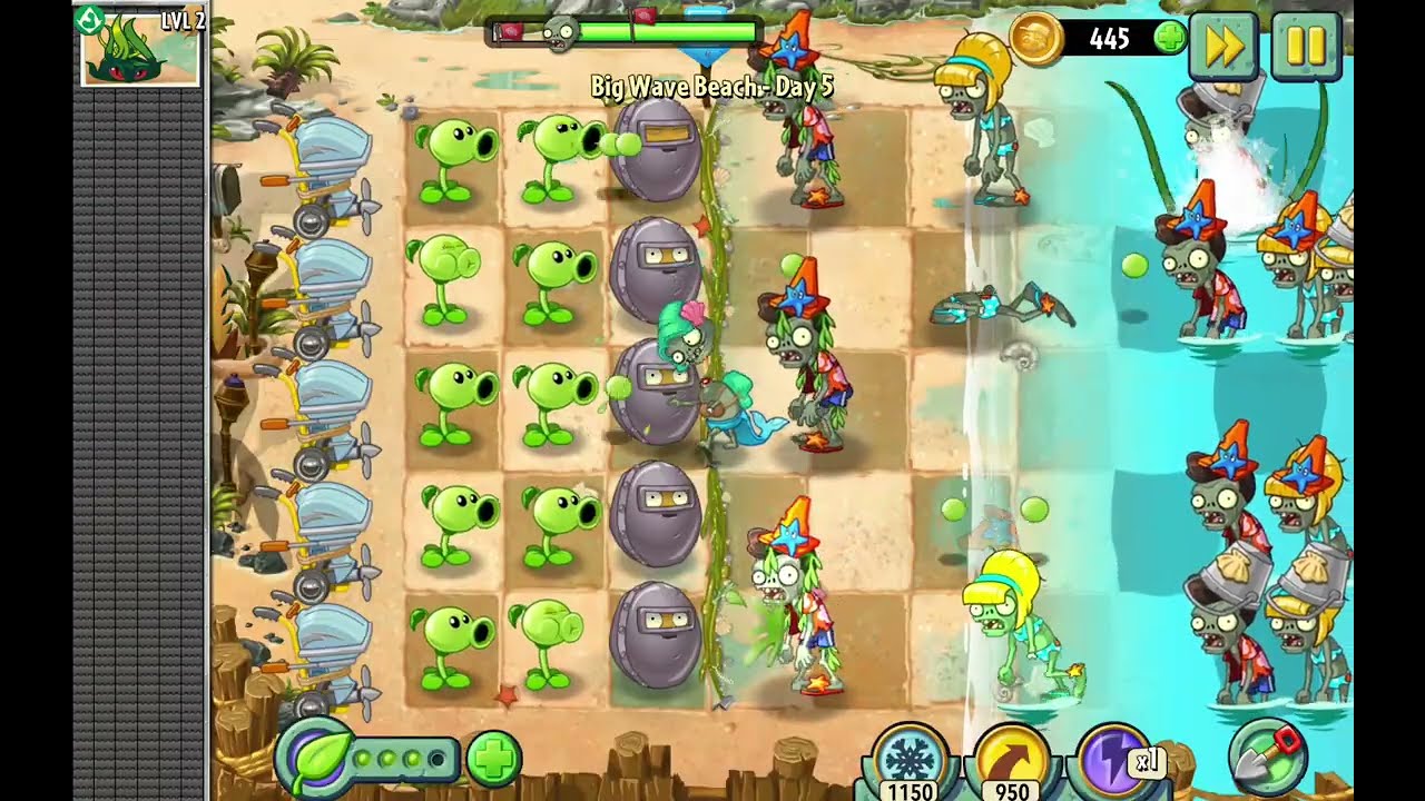 🌊 Ultimate Beach Defense! Massive Zombie Wave Attack! | PVZ 2 Gameplay #2 🔥