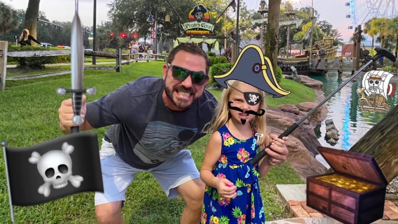 How To Play Putt Putt | Pirate's Cove Adventure Golf Orlando | Kids Pretend Play