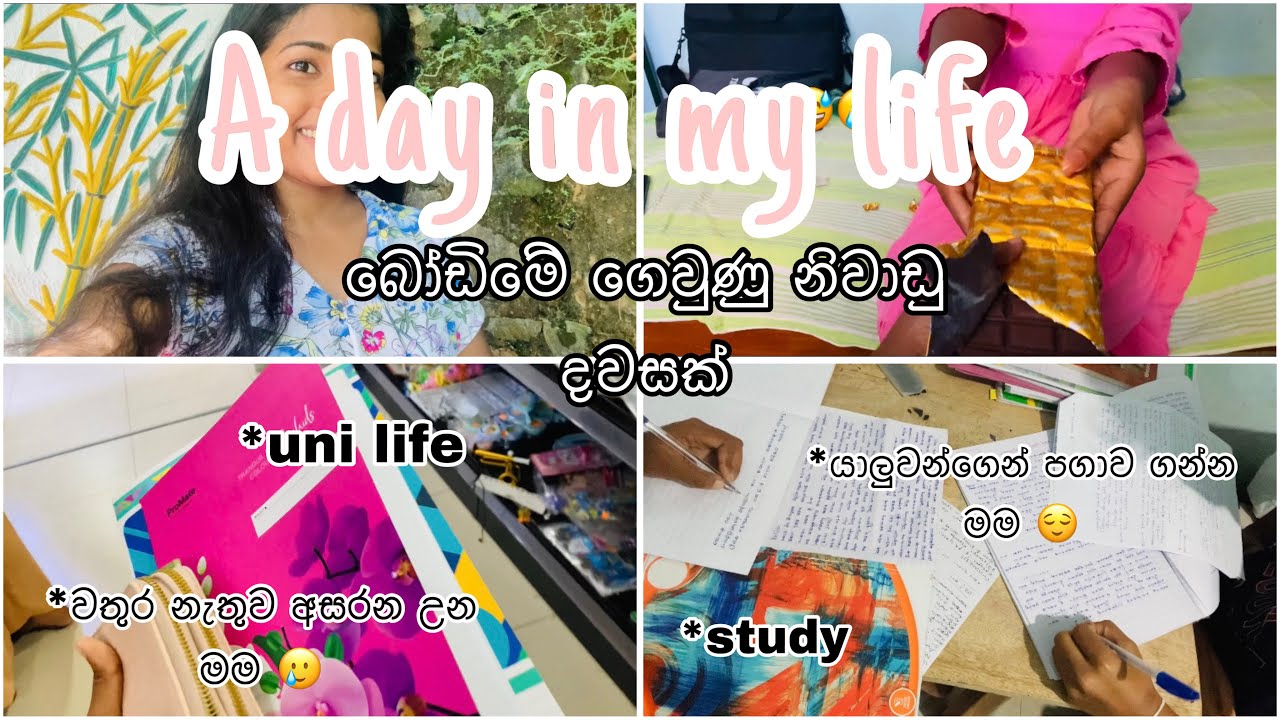 නිවාඩු දවසෙත් බෝඩිමේ තනියම 😌💔😫| වතුර නිසා නැතිඋන දවසක්🍄😒🍃| #A day in my life #cleaning #cooking