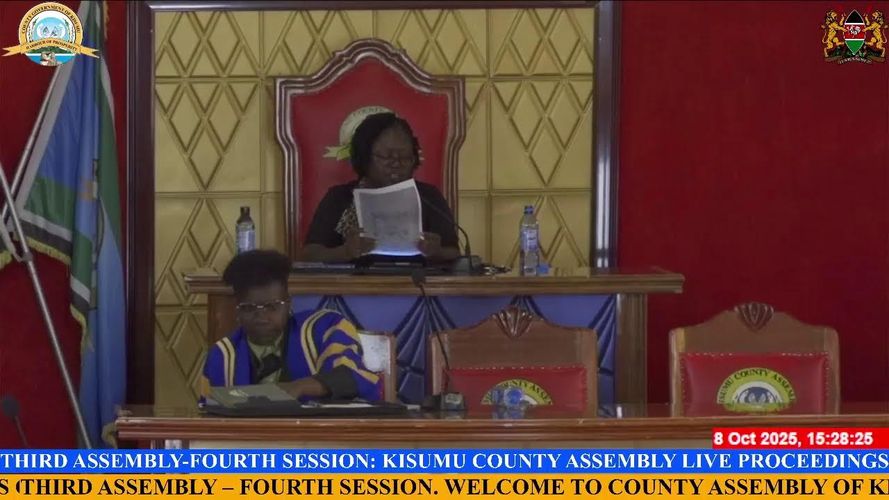 KISUMU COUNTY ASSEMBLY LIVE PROCEEDINGS OF WEDNESDAY 8th OCTOBER, AT 2:30 P.M.
