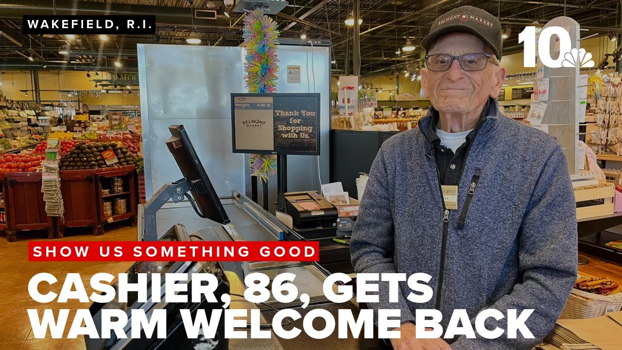 86-year-old Belmont Market cashier given warm welcome back to work