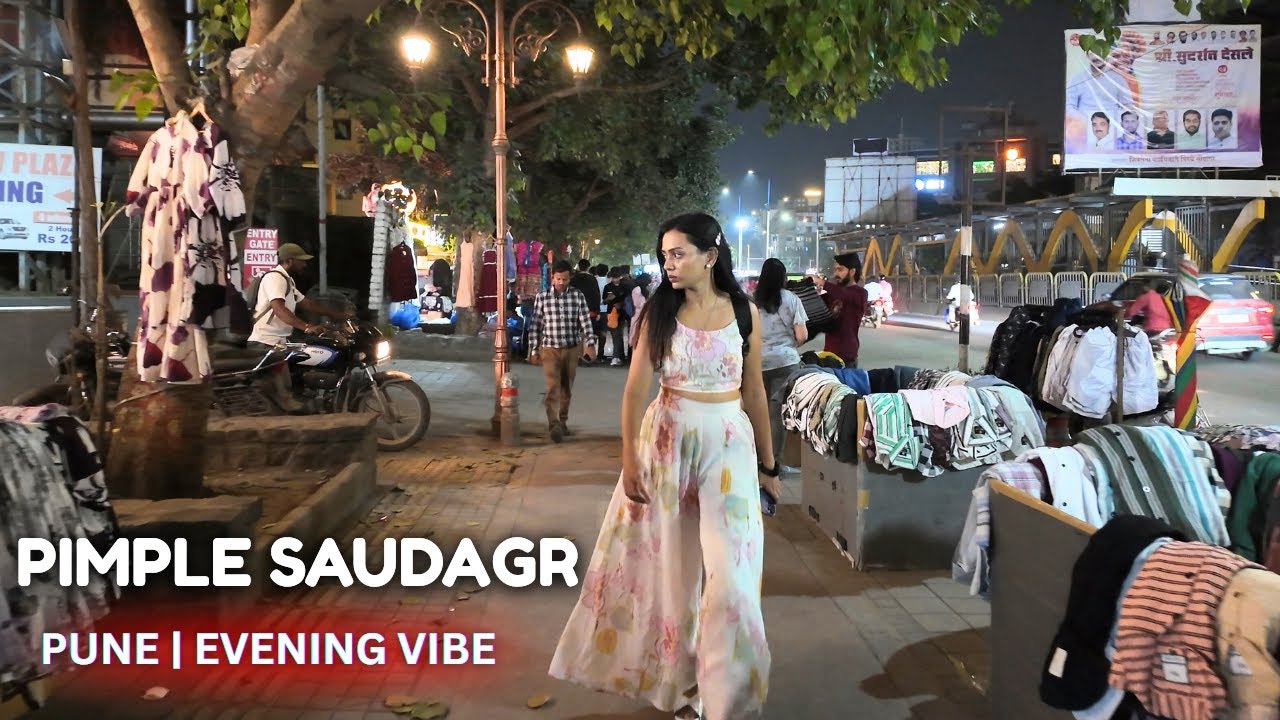PIMPLE SAUDAGAR Pune Night Walk 2025 🌙 Street Food, Market & Nightlife | 4K HDR Walking Tour India