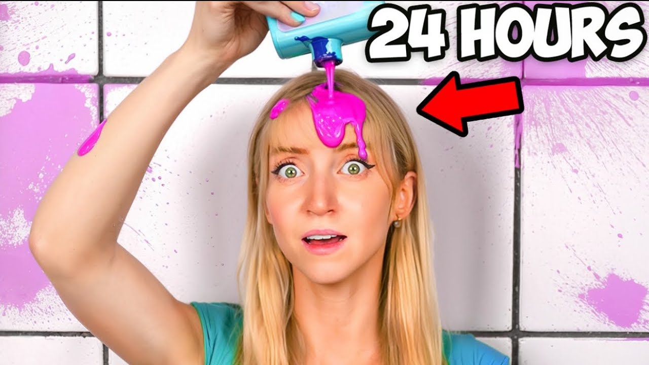 24 Hours Dying my Hair PINK with SHAMPOO