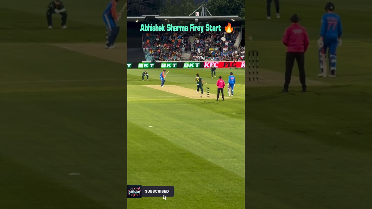 Abhishek Sharma's Explosive Start Against Australia in 1st T20 #indvsaus #t20