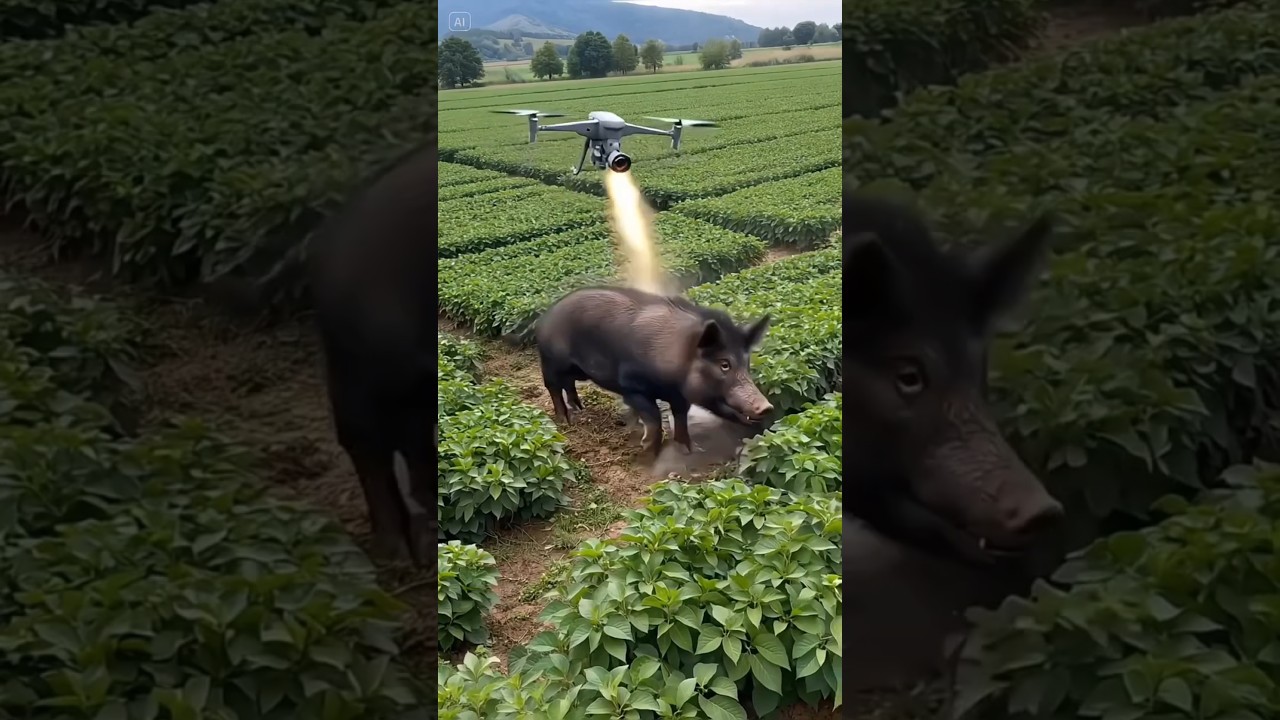 Wild Pig Attacks Drone While Destroying Crops &ndash; Shocking Footage!