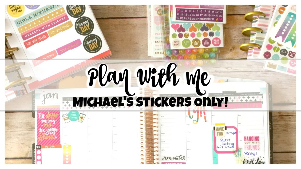 Plan With Me: No Etsy Stickers/Michael's Stickers Only | Erin Condren Hourly