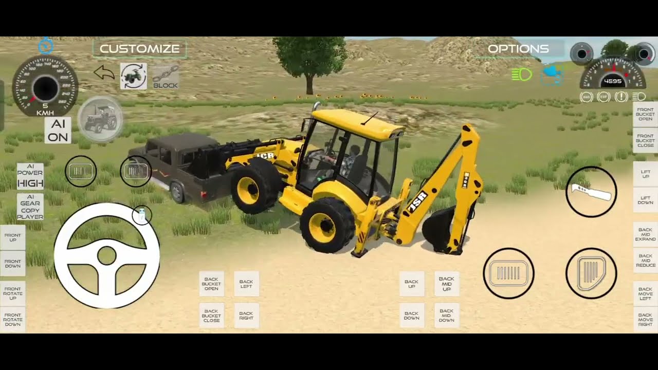 Jcb driving Open world offline gameplay video ll jcb construction side work driving ll