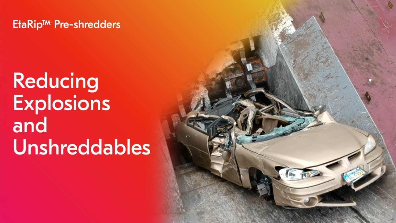 Lindemann™ EtaRip™ pre-shredder for metal recycling in action