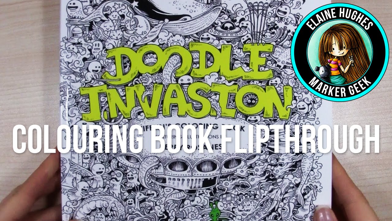 Doodle Invasion Colouring Book Flipthrough