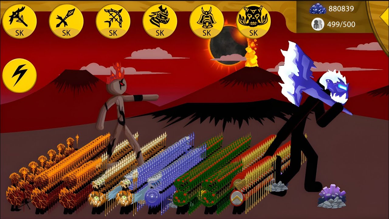 stick war legacy  all units type spearton  vs Giant  boss MOD VIP