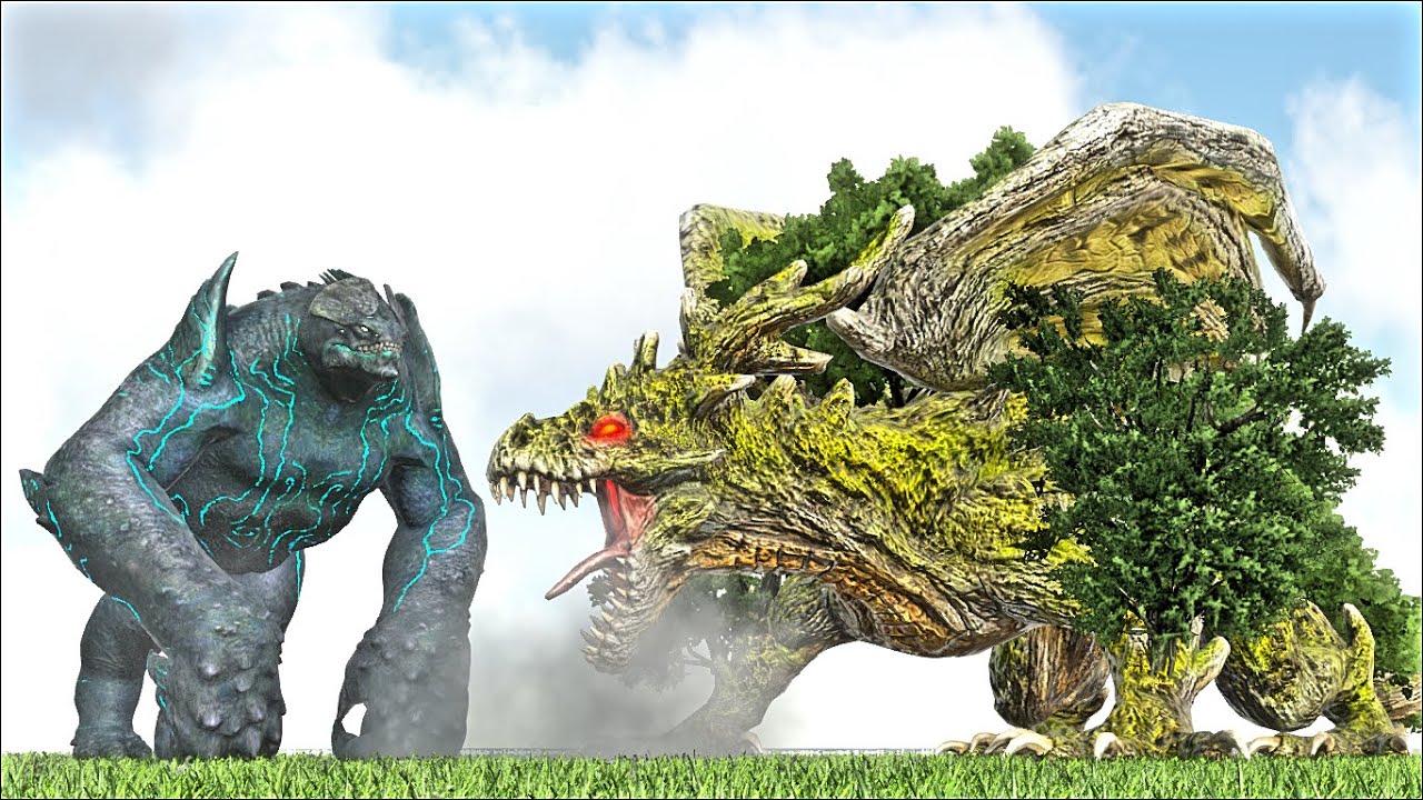 YGGDRASIL FOREST TITAN BOSS VS LEATHERBACK PACIFIC RIM KAIJU (ARK SURVIVAL EVOLVED BATTLE MONSTERS)