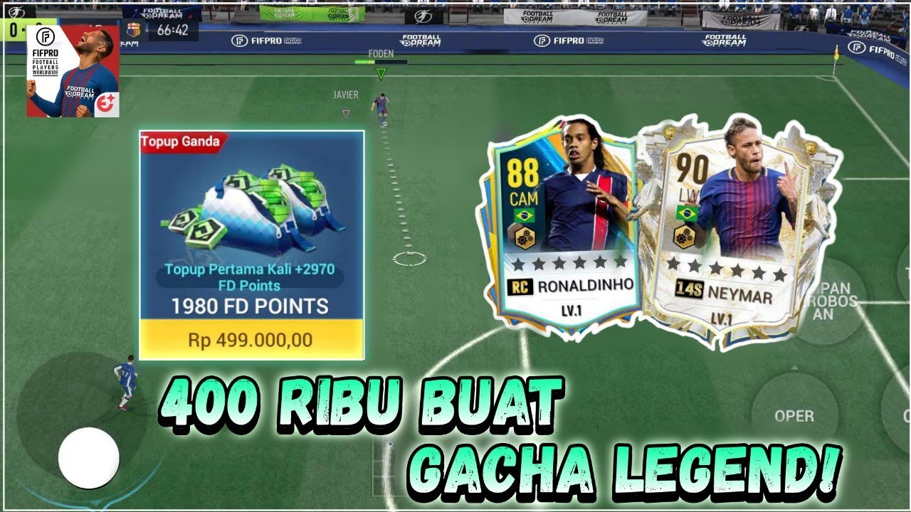 TOP UP 400 RIBU BUAT GACHA PEMAIN LEGENDA DI FOOTBALL DREAM : BE A PRO!! - FOOTBALL DREAM BE A PRO