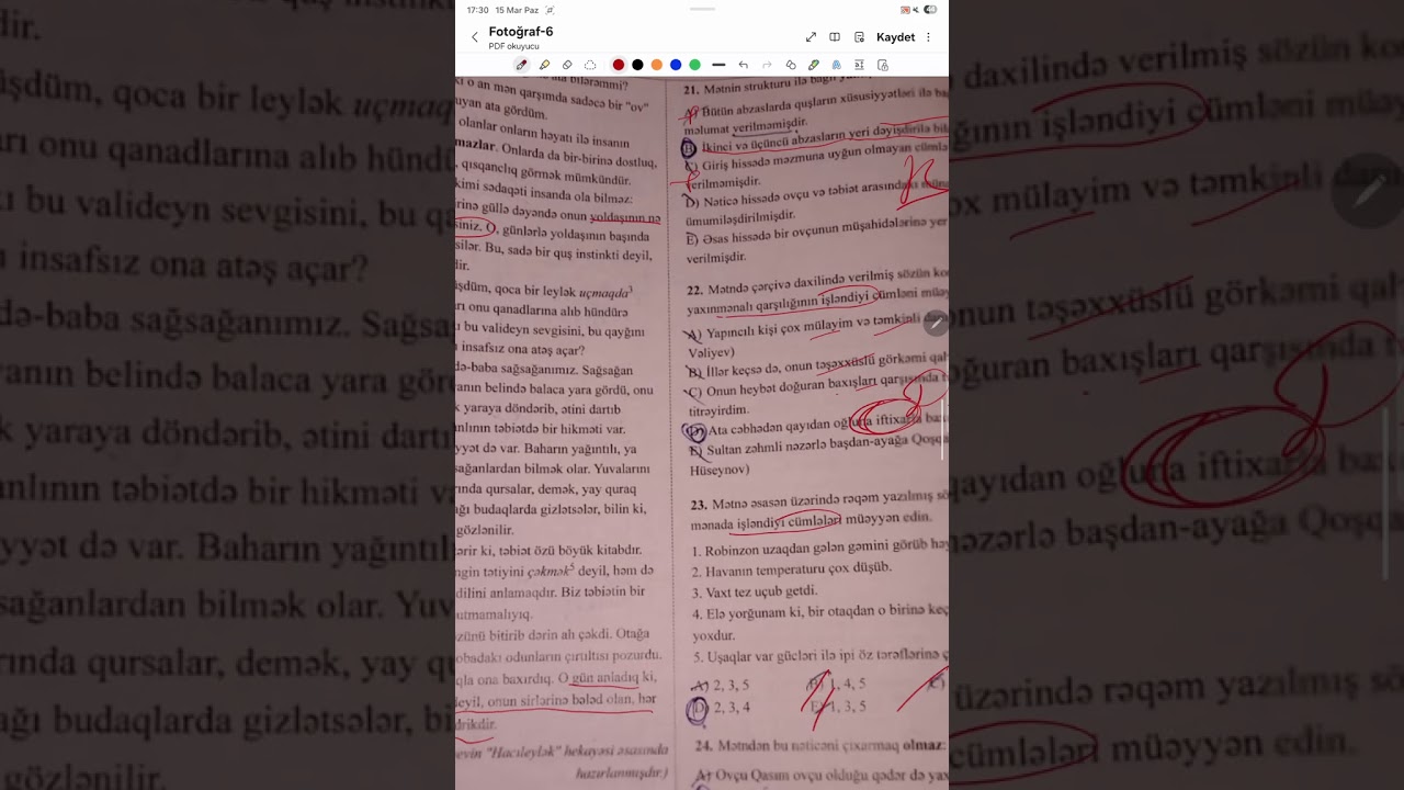 OTK  15.03.2026 10-cu sinif Azərbaycan dili mətn sualları