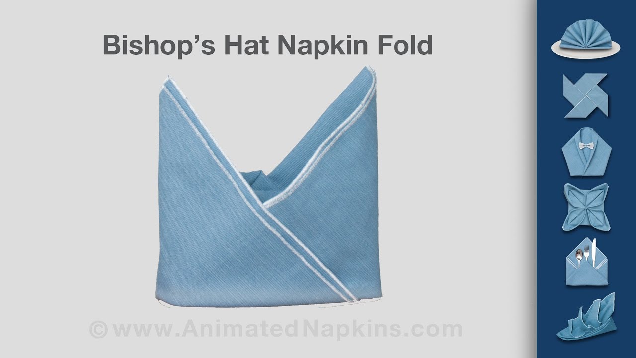 Napkin Folding | How to Fold a Bishop's Hat
