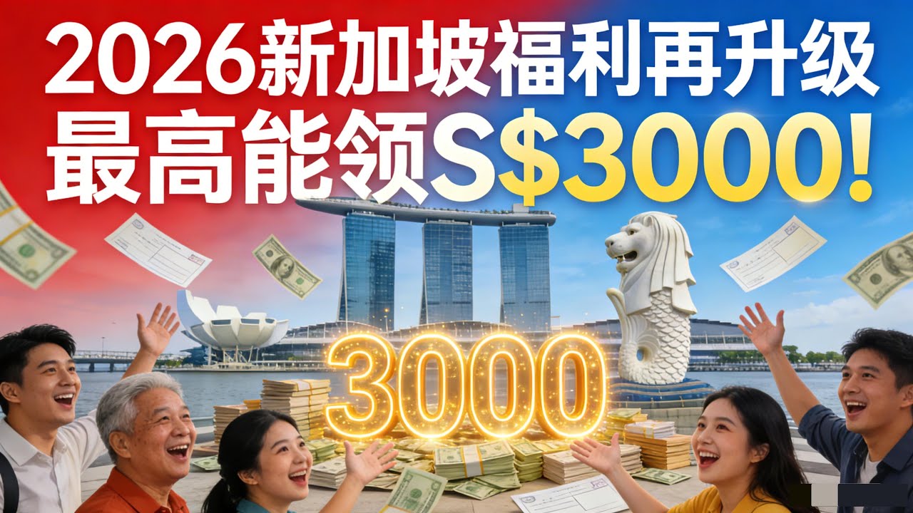 2026新加坡福利再升级：政府豪掏$4.56亿！普通人也能领最高S$3000，如何拿到这笔钱？