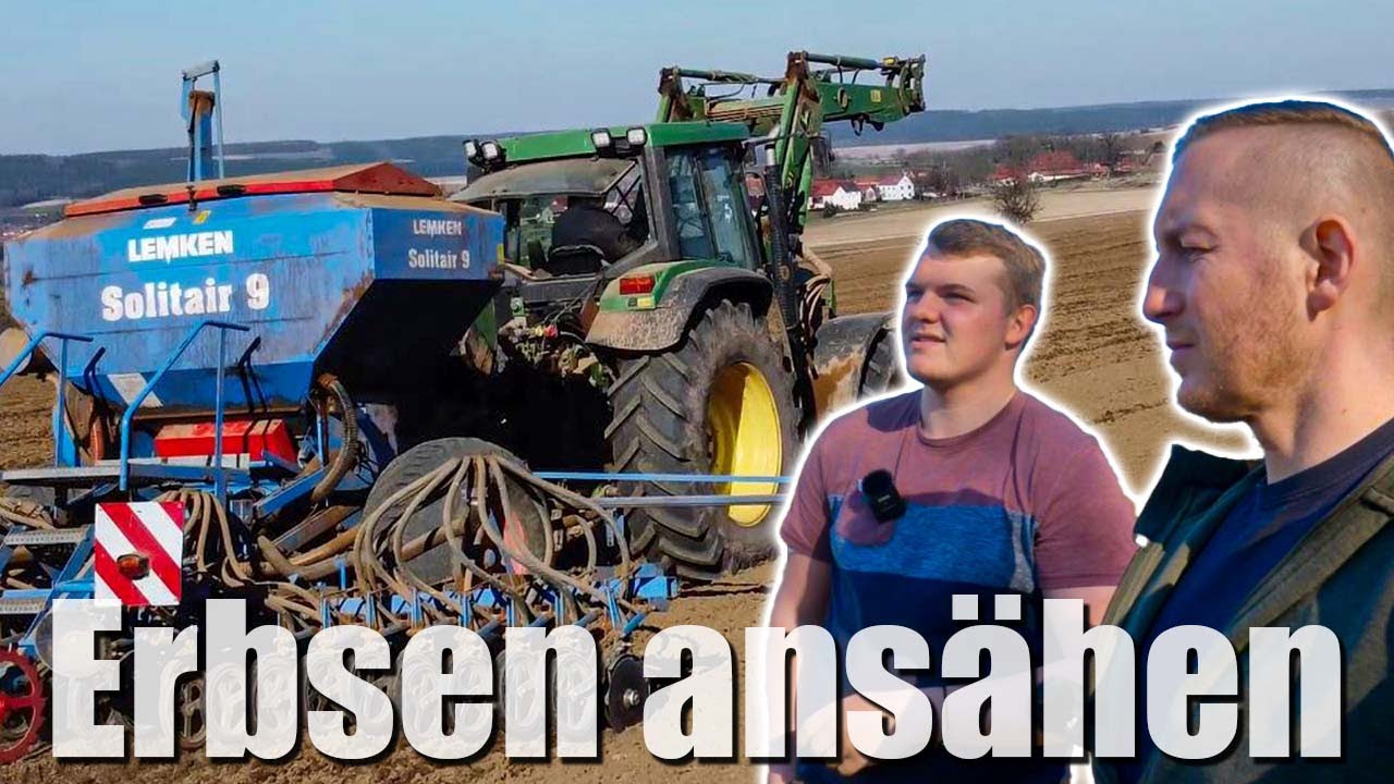 Erbsen Aussaat mit John Deere 6810 & John Deere 8345 RT Raupe mit Kreiselegge: M4cM4nus unterwegs