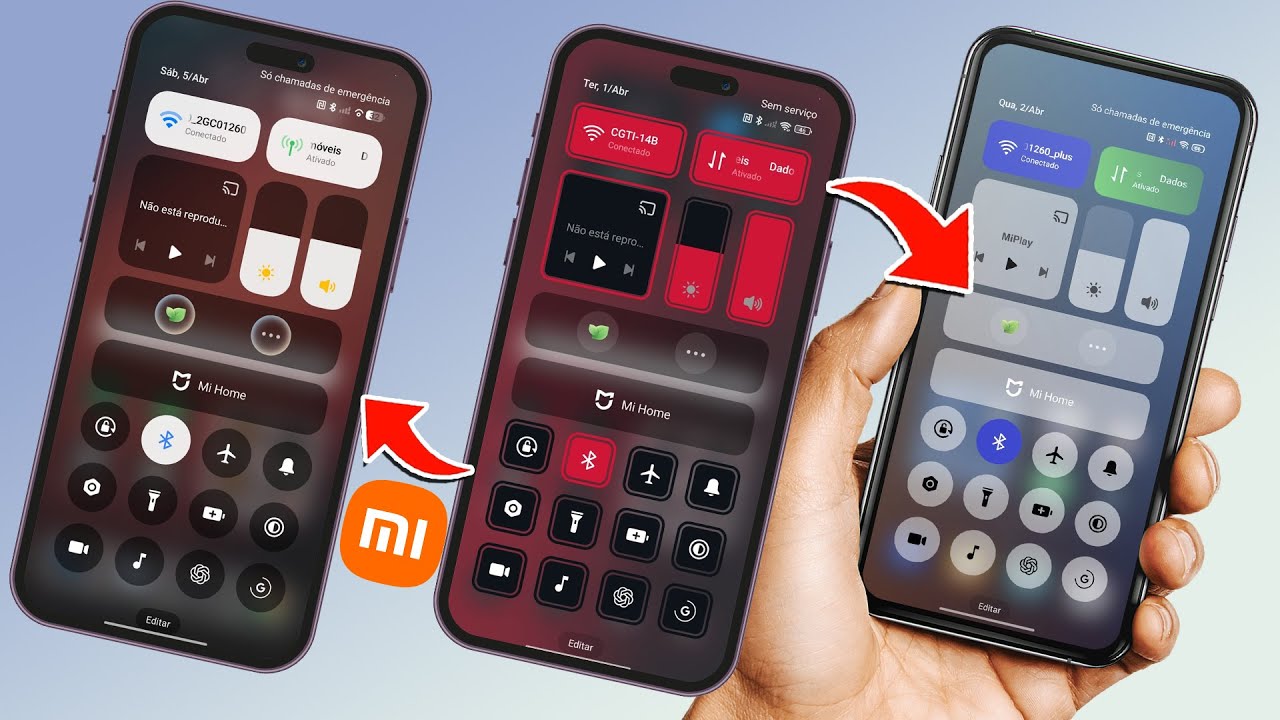 coisa de LOCO! MUDE a cor da CENTRAL de CONTROLES do seu XIAOMI agora
